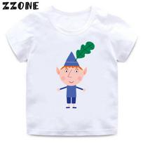 Ben And Holly Kingdom Cartoon Kids Funny TShirts Cute Girls Clothes Baby Boys T shirt Summer Short Sleeve Children Topsooo5038 140 white