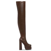 Thigh High Boots for Women, High Heels, Double Platform, Zipper, Sexy, Sulf, Night 41 black