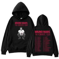 Bruno Mars The Romantic Tour 2026 Hoody Vyras Moteris Harajuku Ilgomis Rankovėmis Megztinis Viršutinė Dalis Džemperis Dovana XXXL juoda