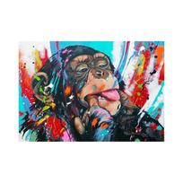 Grafiti plakatas Banksy gatvės menas juokinga beždžionė drobės tapyba spaudas sienų menas namų miegamojo dekorui 20x30cm