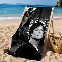 Damon Salvatore Romance Beach Towel, Super Soft Microfiber, Perfect Gift for Her/Him, Birthday, for Pool, Beach, Travel, Decor Beach Party 70cmx140cm(27x55inch) black