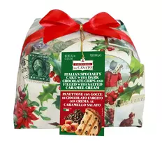 Panettone pyragas su tamsaus šokolado gabaliukais ir sūdytos karamelės įdaru, 1 kg