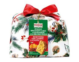 Klasikinis itališkas Panettone pyragas su razinomis ir apelsinų žievelėmis, 1 kg