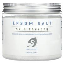 White Egret Personal Care, Epsom Salt, Skin Therapy, Coconut & Lime, 16 oz (454 g) white