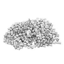 400pcs M2 Aluminum Cable Crimp Sleeves 8 Shape Double Hole Crimping Loop Sleeves for Fishing Dog Leash Outdoor Use