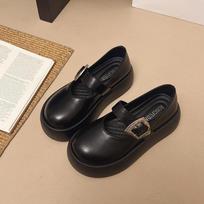 Single shoes 2025 summer new retro small leather shoes women's versatile word with heightening thick sole shallow mouth Mary Jane 39 juoda