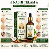 Nabhi Telam Herbal Navel Oil | Ayurvedic Belly Button Care Oil for Deep Skin Nourishment & Daily Self Care | Fast Absorbing Formula | 30ml black