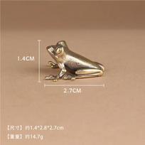 Retro Brass Mini Frog Miniatures Figurines Vintage Animal Figurine Toad Desktop Ornaments Home Decoration Crafts Tea Pet Decor brown