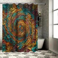 Colorful Swirl Bath Curtain With Vibrant Design For Bathroom Decorations 180 X 180Cm Waterproof Shower Curtain From Home Garden W60H190(CM)-1 Pcs brown