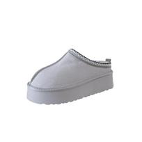 Didelio dydžio etninio stiliaus žemi batai be raištelių moterims – Storas padas, su pliušiniu pamušalu, tikras šiluma. Size 35 šviesiai pilka spalva