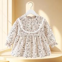 Waterproof Corduroy Baby Girls' Smock: Stain-Resistant, Reversible Bib for Autumn/Winter 120 (4-5 years) beige