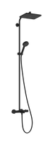 Dušo komplektas Hansgrohe Activera Q  Showerpipe 290/180 1jet EcoSmart, Ecostat Fine, 28753670, matinė juoda