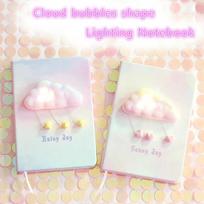 Cloud Shape Lighting Notebook Creative Notebook Handbook Girl Lovely Diary Book sunny day white