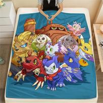 Digimon Retro Style Blanket, Digimon Fan Cozy Throw, Perfect Gift 75x90cm blue