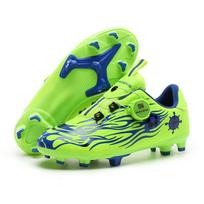 Kids Velcro No Lace Training Turf Football Shoes For Boys And Girls 34 žalia