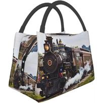 Portable Insulated Lunch Bag Train Waterproof Tote Bento Bag for Office School Hiking Beach Picnic Fishing 28x17x16CM smėlis