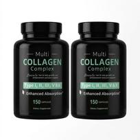 Multi Collagen Peptides Complex 150 Capsules – Advanced Collagen Supplement for Skin, Hair, Nails & Joint Support 2pack