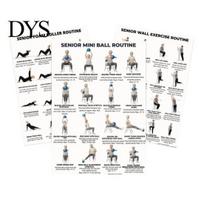 Gentle Chair Workout Guide 3Pcs Tai Chi Posters Seated Exercise Chart with 16 Cloud Hands Illustration Yoga Movements Instructions for Beginners C