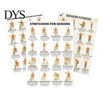 Gentle Chair Workout Guide 3Pcs Tai Chi Posters Seated Exercise Chart with 16 Cloud Hands Illustration Yoga Movements Instructions for Beginners E