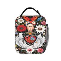 Fridas Mexican Artist Lunch Bag  Cute Lunch Box Outdoor Picnic Convenient Thermal Tote Handbags For Unisex Oxford Cooler Bag One Size black