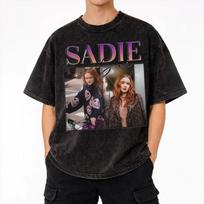 Graphic Printed Sadie Sink Washed Shirt Merch Harajuku T-Shirts  Men Women Tee Shirt 2XL gray