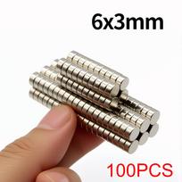6x3 mm itin stiprus neodimio magnetas N35 NdfeB nuolatinis magnetinis imanas, apvalus, galingas magnetas, šaldytuvo magnetas
