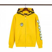 Glo Gang Streetwear Hoodie Mens Oversized Loose Fit Cotton Pullover With Print Design XXL yellow