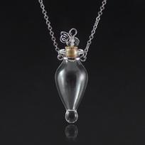 Openable Pendant Necklace Glaze Vial Mini Bottle Necklace  Anniversary Gifts 24 gray