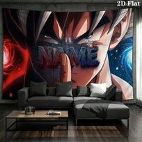 Custom Name,Son Goku Wall tapestry, aesthetic printed fabric blanket, suitable for bedroom, living room, and home decor. 130cm x 150cm brown