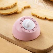 Mechanical Kitchen Timer Macaron Round Magnetic Egg Countdown Timer Loud Alarm Baking Study Cooking Household Kitchen Gadget rožinė