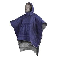 Water-resistant Sleeping Bag Cloak Poncho Portable Outdoor Camping Backpacking Hiking Travel Sleeping Blanket Quilt Coat with Hood tamsiai mėlyna spalva