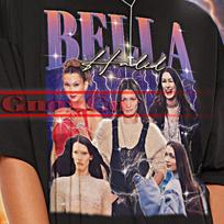 BELLA HADID Vintage Shirt, Bella Hadid Tshirt, Bella Hadid Fan Tees, Bella Hadid Retro 90s Sweater, Bella Hadid Merch Gift #saf 120 blue