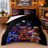 Five Nights at Freddys Pattern Bedding 3Pcs Set Bed Sheet And Pillowcases For Indoor Bedroom 180cmx210cm