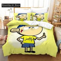 New Jeffy Puppet Bedding Set Single Twin Full Queen King Size Bed Set Aldult Kid Bedroom Duvetcover Sets 3D Anime Bed Sheet EU Single 90x200cm