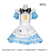 Alice In Wonderland Maid Cosplay Costume Playing Cards Series L white