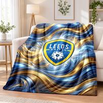 Leeds United futbolo spausdinimo flanelinis pledas Šiltas komfortas Lovos užtiesalas vidaus namų dekoravimui 130cmx150cm