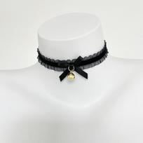 Lace Bell Choker Women Black Bow Velvet With Ruffle Cute Fashion Jewelry Black black