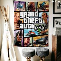 GTA Wall Hanging Printed Fabric Blanket Decorative Tapestries for Bedroom Living Room Home Decor 180cm x 230cm