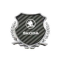 Alloy Car Fender Emblem Window Badge Personalized Sticker for Skoda Octavia Kamiq Kodiaq Superb Fabia Karoq Citigo Yeti Rapid gray