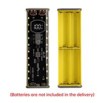 DIY 4*21700 Power Bank Case 22.5W PD Fast Charging Dual USB Battery Storage Box Supports Brightness Adjustment Flash Mode geltona