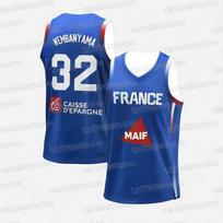 Basketball Jerseys France 34 WEMBANYAMA Jersey Sewing Cheap High Quality Outdoor Sportswear Light Blue FamilyMatching 2026 4XL blue