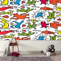 1pc Keith Haring Ascending2 Tapestry, Living Room, Bedroom, Office, Party Decor, Ideal Festive Gift 130cmx150cm black