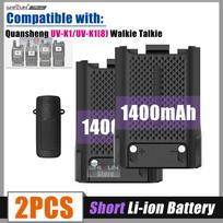 1/2Pcs Quansheng UV-K1(8) Walkie Talkie Li-ion Battery 1400/2500mAh Extended Long Battery UV-K1 Mini Radio Battery Replacement 2-1400mAh-1Belt Clip