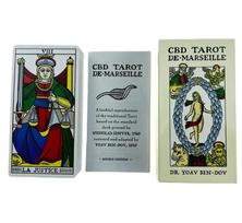 12*6.5cm CBD Tarot of De-Marseille Deck Large Size Universal Tarot Board Game with Paper Instruction gray