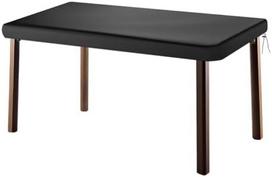 OFFCUP Lauko stalo uždangalas Vandeniui atsparus UV spinduliams atsparus 210D Oksfordo audinys su raišteliu Juodas 92*92*15CM