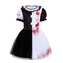 Baisaus klouno „Terrifier“ kostiumas moterims su krauju aptaškytu tiulio sijonu Helovino ir Cosplay renginiams XXL white