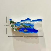 Greece Rhodes Island Resin Fridge Magnet Stickers Travel Souvenir Gift Landscape Refrigerator Magnet Home Kitchen Decor blue