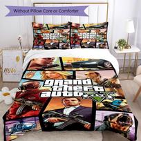 Grand Theft Auto patalynės užvalkalų komplektas Puikiai tinka bendrabučiui Minkštas audinys Kalėdinė dovana 135cmx200cm
