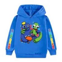 Kids Cartoon Rainbow Friends Hoodie Long Sleeve Hooded Sweatshirt Casual Tops for Boys Girls 120 aero mėlyna spalva