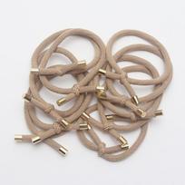 10PCS Women Elastic Hair Rubber Bands High Quality Girls Hair Bands Hair Scrunchies Gold Plated Hair Accessories Hair Gum/Tie beige